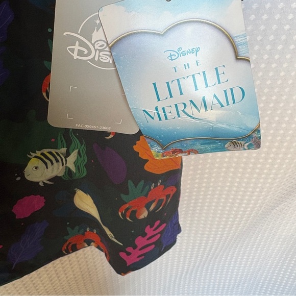 Disney The Little Mermaid Woven Shirt button up Live Action Film Hawaiian shirt - Picture 5 of 9